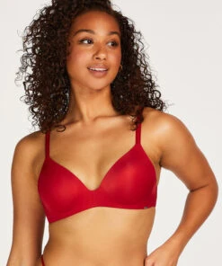 Voorgevormde Push-up Bh Zonder Beugel Mona - Rood