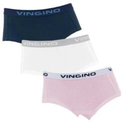 Vingino Meisjes 3-pack Hipsters Roze / Wit / Blauw