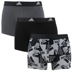 Adidas 3-pack Boxers Active Flex Logo Zwart & Grijs
