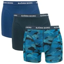 BJØRN BORG Björn Borg Cotton Stretch 3-pack Boxers Shadeline Sammy Blauw
