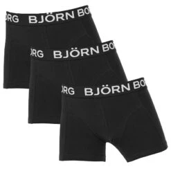 BJØRN BORG Björn Borg Jongens Cotton Stretch 3-pack Boxers Zwart
