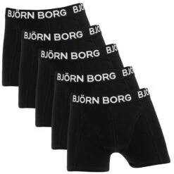 BJØRN BORG Björn Borg Jongens Cotton Stretch 5-pack Boxers Zwart
