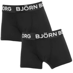BJØRN BORG Björn Borg Jongens Performance 2-pack Microfiber Boxers Basic Zwart