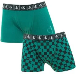Calvin Klein Jongens 2-pack Boxers Blocked Logo Groen