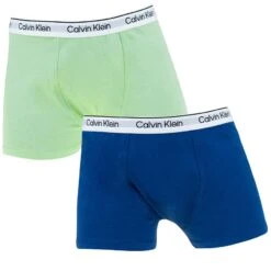 Calvin Klein Jongens 2-pack Boxers Groen & Blauw