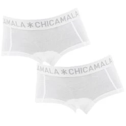Chicamala Meisjes 2-pack Boxershorts Basic Wit