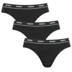 Hugo Boss Dames HUGO 3-pack Slips Zwart