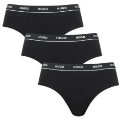 Hugo Boss Dames 3-pack HUGO Hipsters Zwart