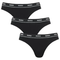 Hugo Boss Dames HUGO 3-pack Strings Zwart