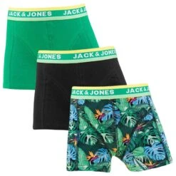 Jack & Jones Jongens 3-pack Boxers Miami Groen & Zwart