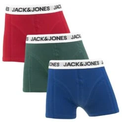 Jack & Jones Jongens 3-pack Boxers Rikki Blauw, Groen & Rood