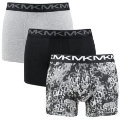 Mode-Lingeriewinkel 21 Michael Kors 3-pack Boxers Logo Grijs & Zwart