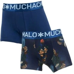 Muchachomalo Jongens 2-pack Bamboe Boxers Mythbird Blauw