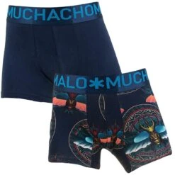 Muchachomalo Jongens 2-pack Bamboe Boxers Beetlebug Blauw
