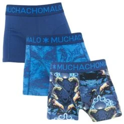 Muchachomalo Jongens 3-pack Boxers Goat Blauw