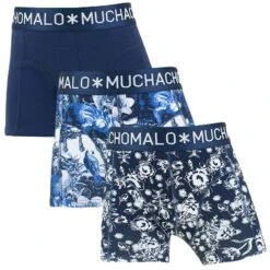 Muchachomalo Jongens 3-pack Boxers Floraldino Blauw
