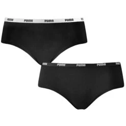 PUMA Dames 2-pack Cotton Modal Hipsters Zwart