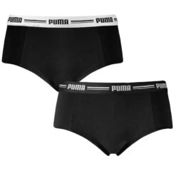 PUMA Dames 2-pack Cotton Modal Mini Boxershorts Zwart