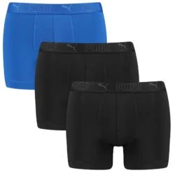 PUMA 3-pack Microfiber Boxers Sport Zwart & Blauw