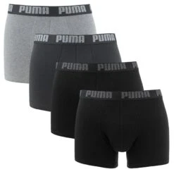PUMA 4-pack Boxers Basic Ecom Zwart & Grijs
