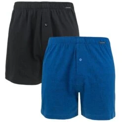 Schiesser 2-pack Wijde Boxershorts Blauw & Zwart