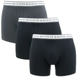 Scotch & Soda 3-pack Boxers Basic Large Logo Zwart & Grijs
