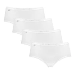 Sloggi Dames Basic 4-pack Midi Slips Wit